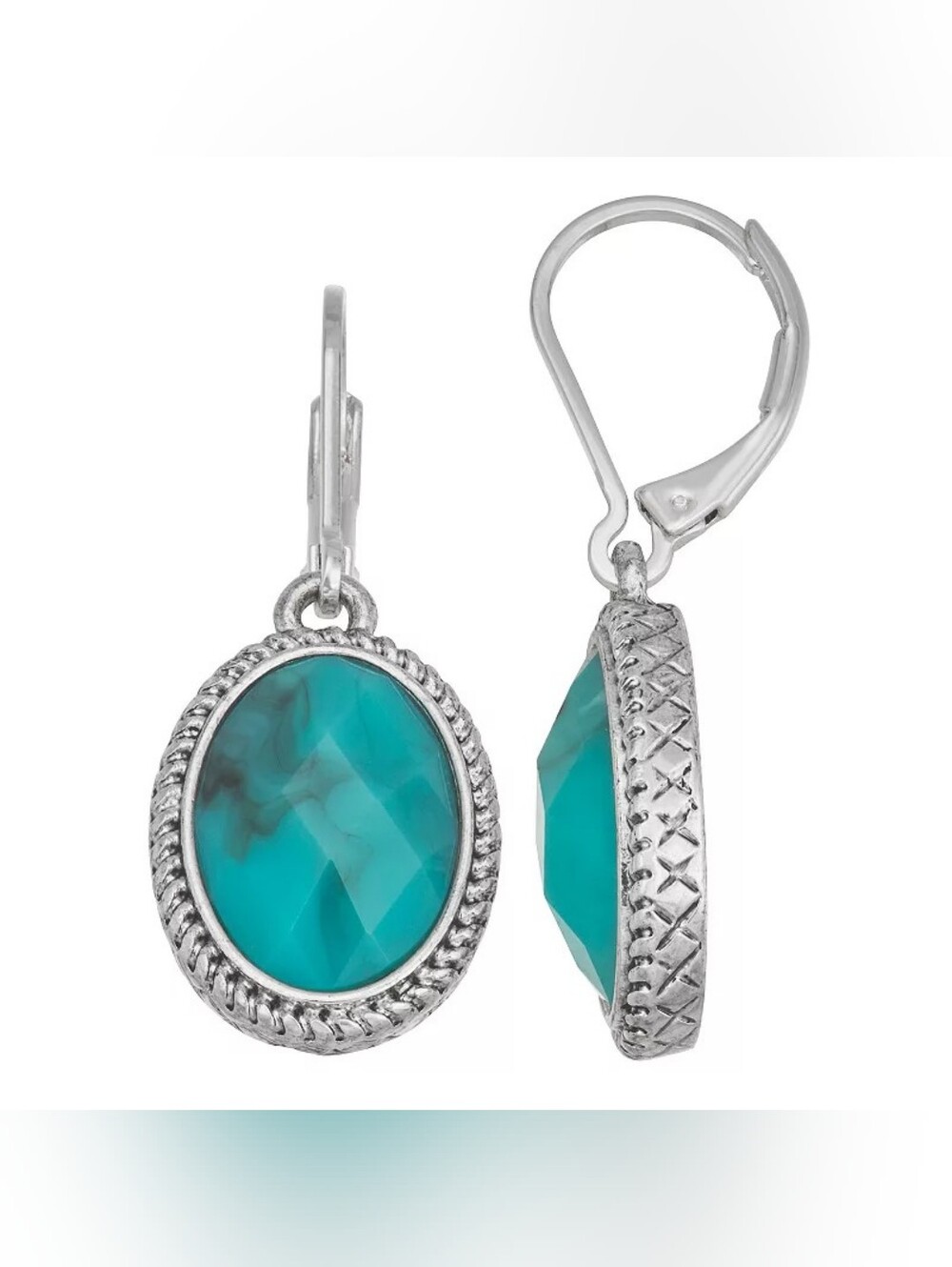 Napier Silver Tone Western Drop Earrings - Picture 2 of 5